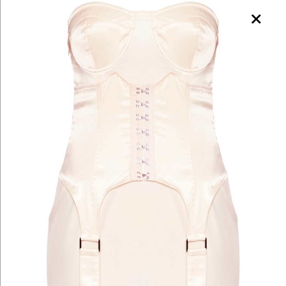 PrettyLittleThing Nude/Cream Corset Hook Dress